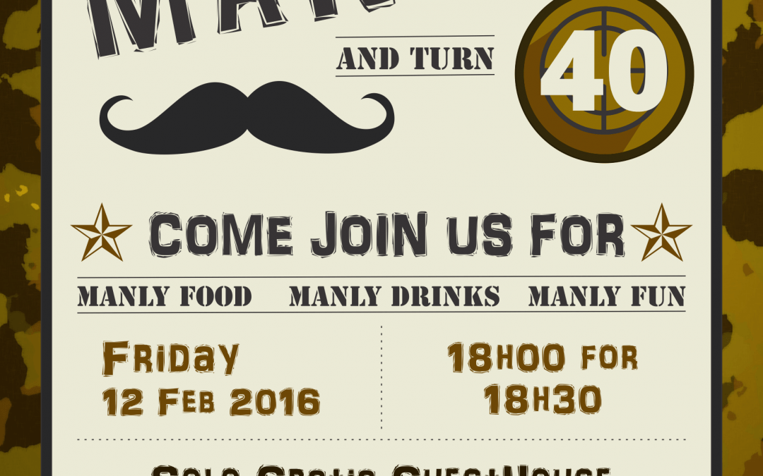 Man Up 40th Birthday Invite