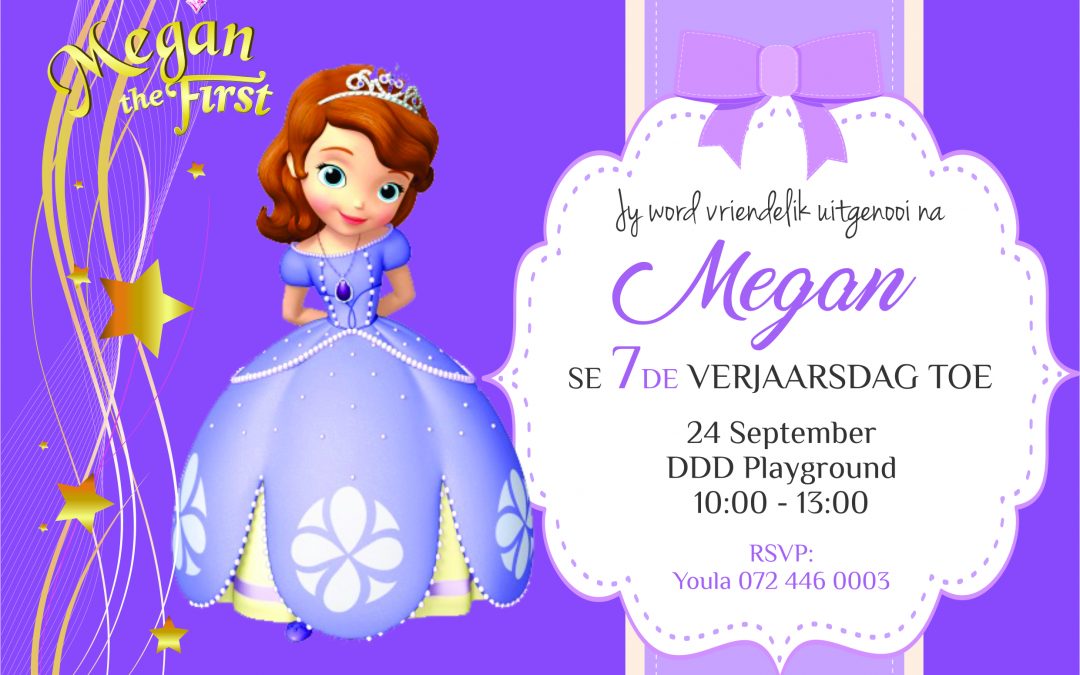 Megan the First 7th Birthday Invite